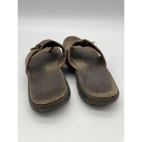 Merrell Denise‎ Sandals Womens 6 Garden Thong Brown Leather Wide Strap *read - Picture 5 of 8